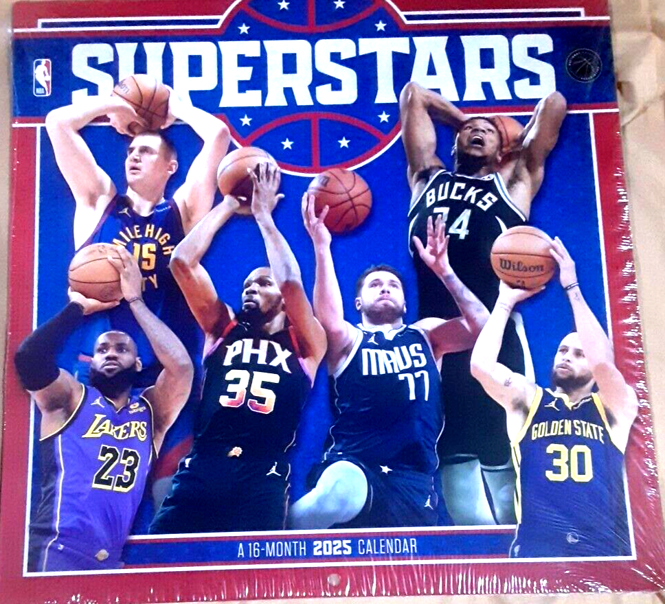 2025 Nba Superstars Wall Calendar 16 Months 11&amp;quot; X 22&amp;quot; Open Fast Delivery | Cuando Sale El Calendario Nba 2025