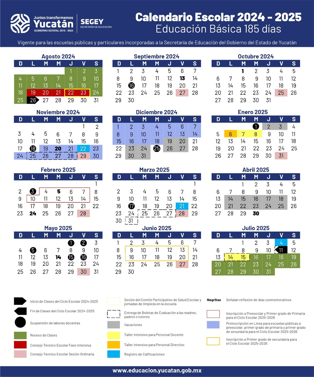 Anuncia La Segey El Calendario Escolar Para El Ciclo 2024-2025 | Calendario Escolar Semana Santa 2025