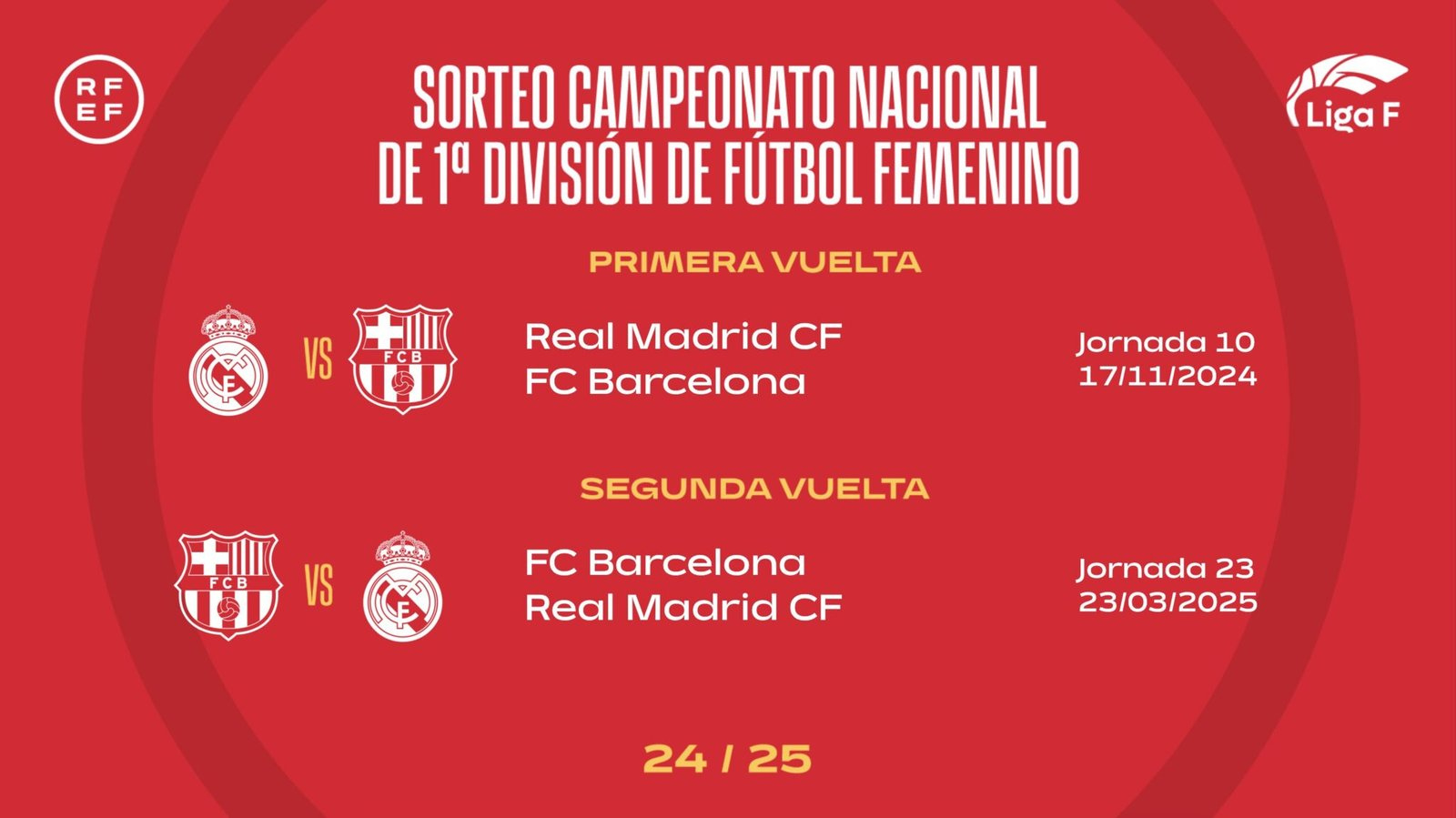 Así Es El Calendario De La Liga F 2024/2025 - Afición Deportiva | Calendario Liga Santander 2025