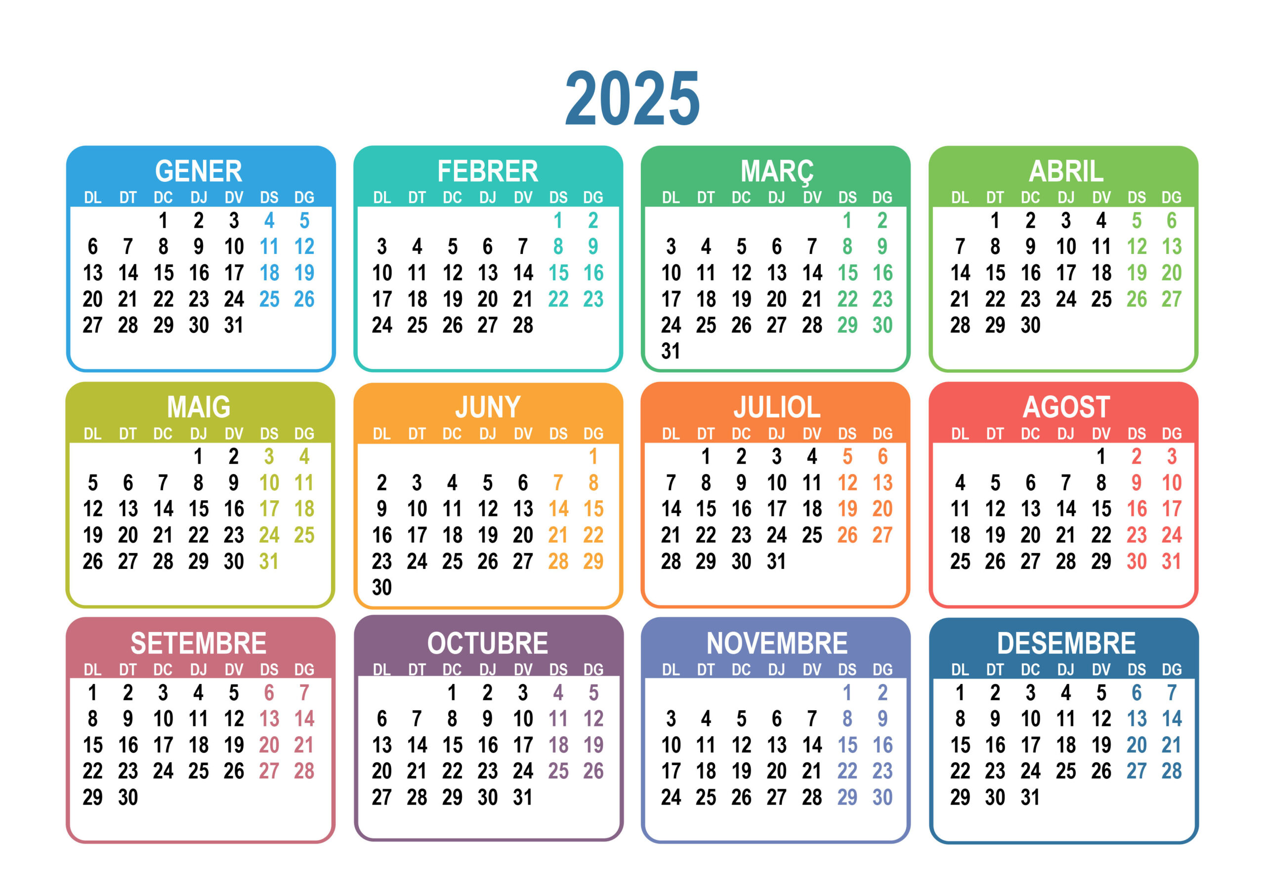 Calendari 2025 Per Imprimir En Català – Calendaris.su – Calendaris | Calendari 2025 Catalunya Per Imprimir