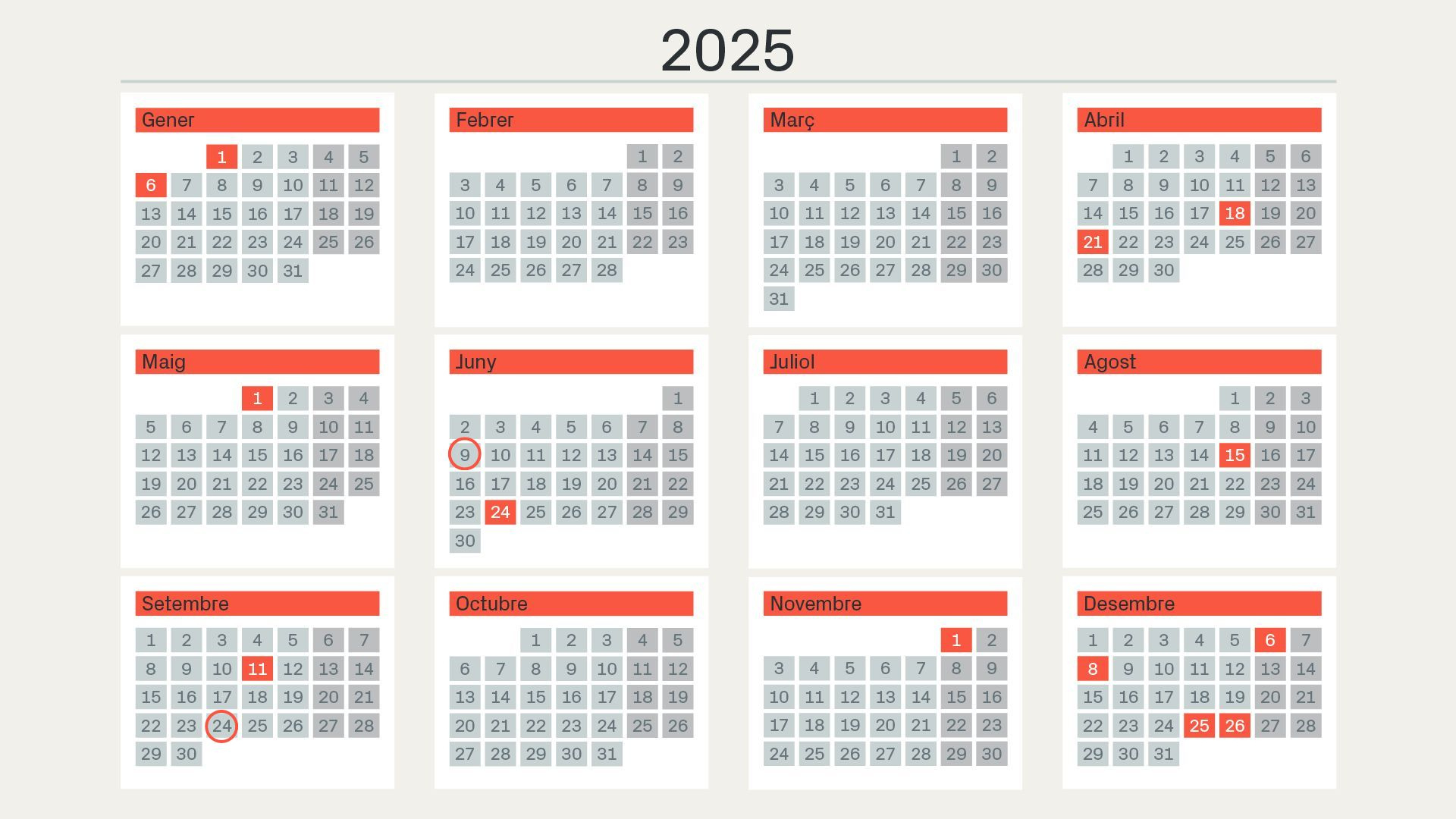 Calendari Laboral 2025 A Catalunya I Barcelona | Festius 2025 | Calendario Laboral 2025 Girona