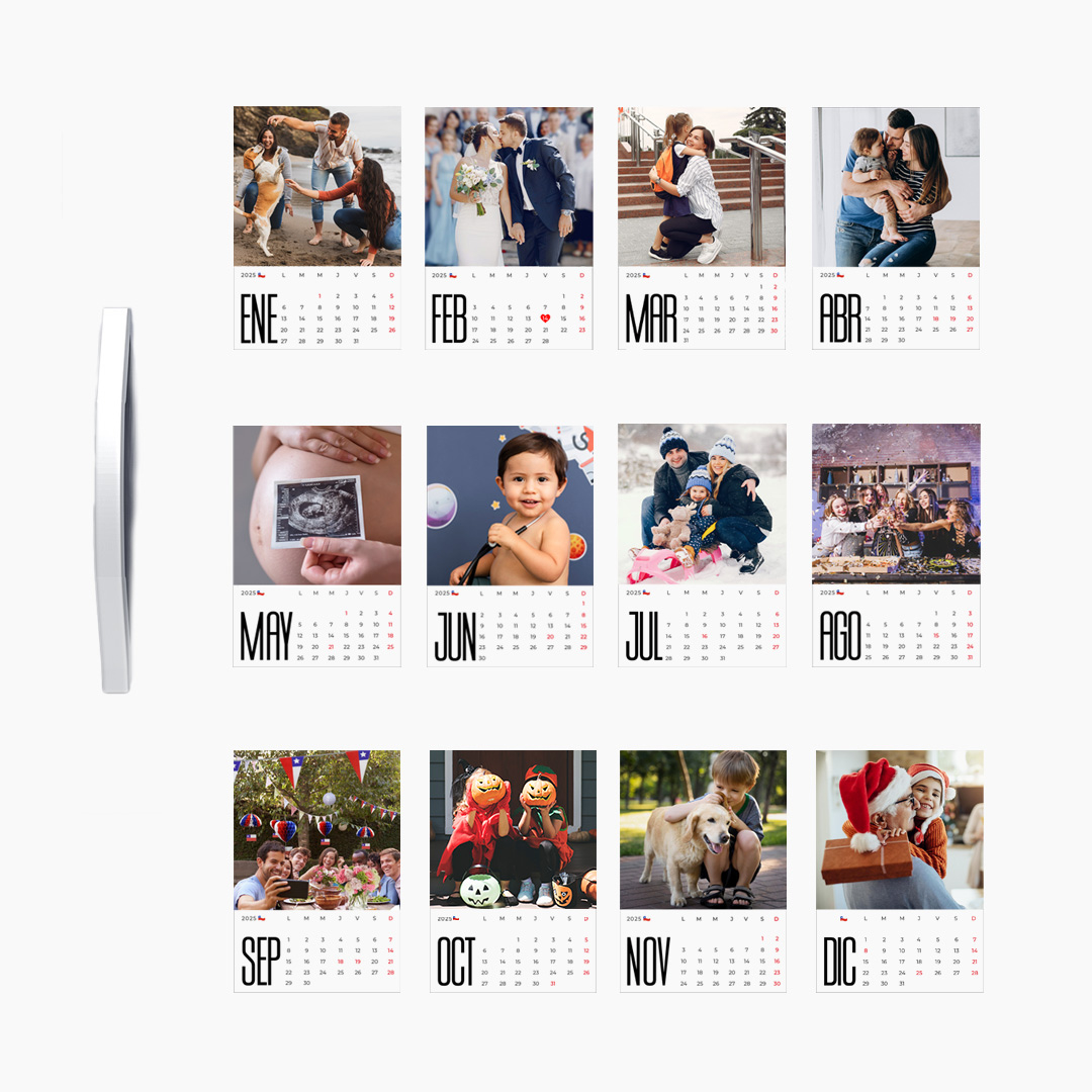 Calendario 2025 – 12 Imán – 9,5 X 6,5Cm | Calendario Con Fotos 2025
