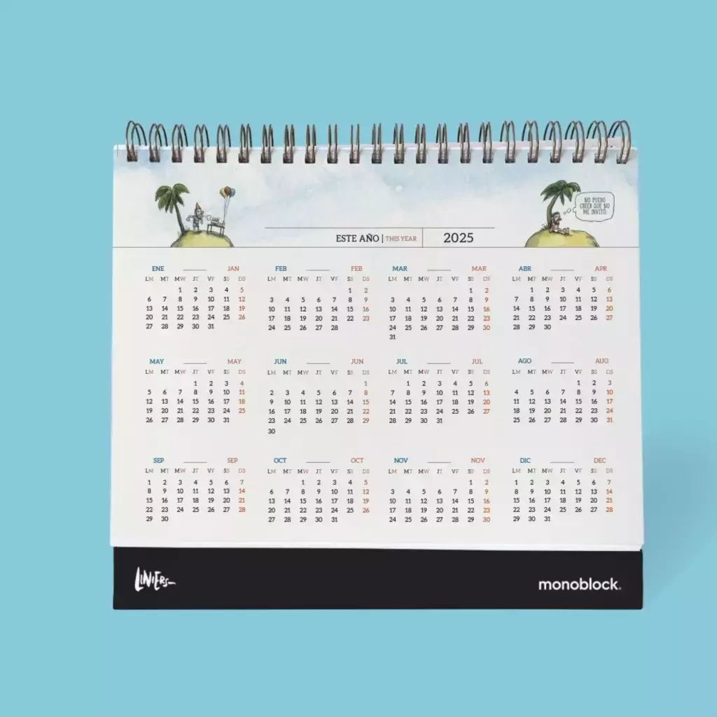 Calendario 2025 De Escritorio Monoblock - El Abrazo | Calendario Total 2025