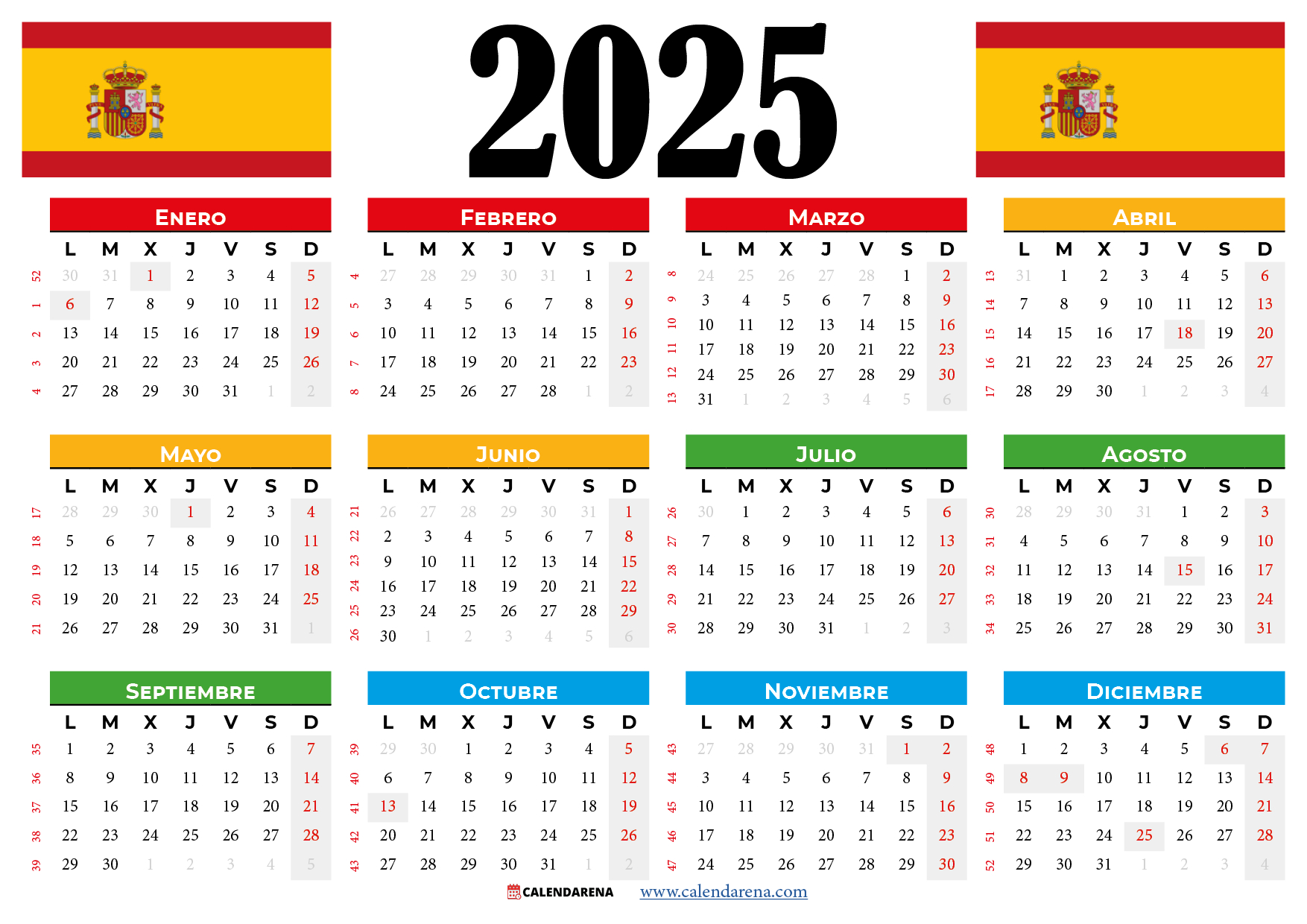 Calendario 2025 España Con Festivos Pdf | Calendario 2025 Con Festivos España