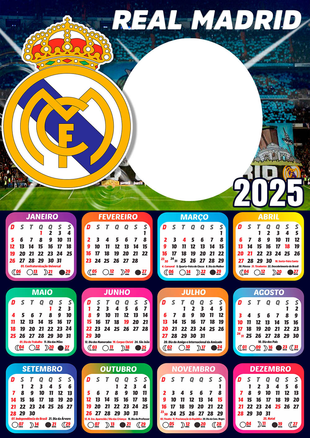 Calendário 2025 Real Madrid Png Arte Digital - Calendáriolegal | Calendario Real Madrid 2025