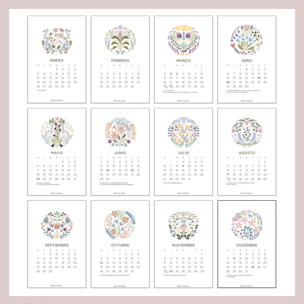 Calendario 2025 - Sarita - Comprar En Plural Paper | Calendario Total 2025