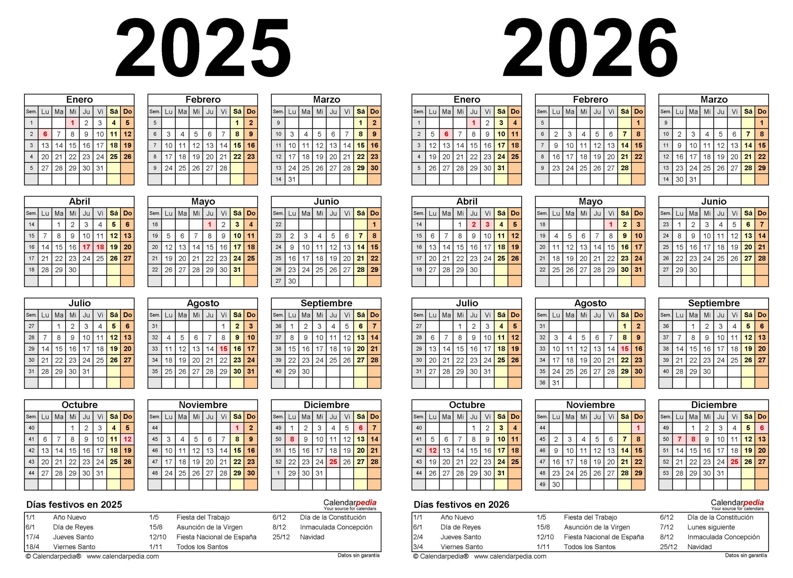Calendario 2025 Y 2026 En Word, Excel Y Pdf - Calendarpedia | Calendario Escolar 2025 2026