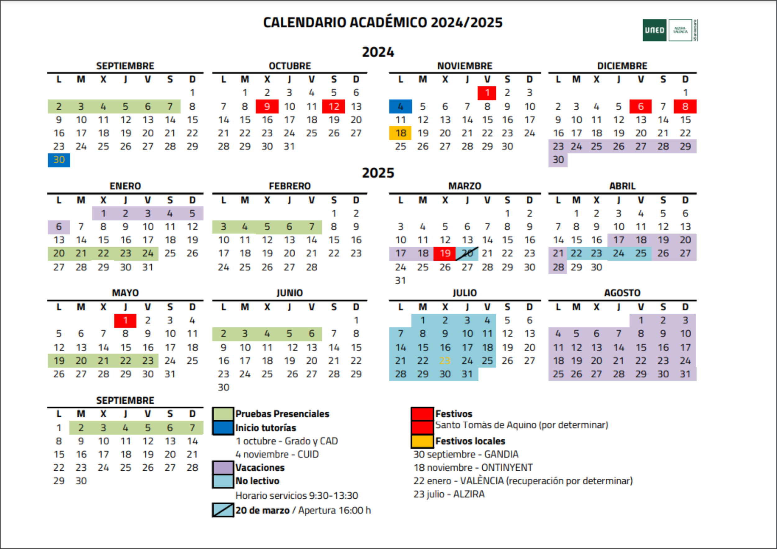 Calendario Académico | Calendario Examenes Uned 2025