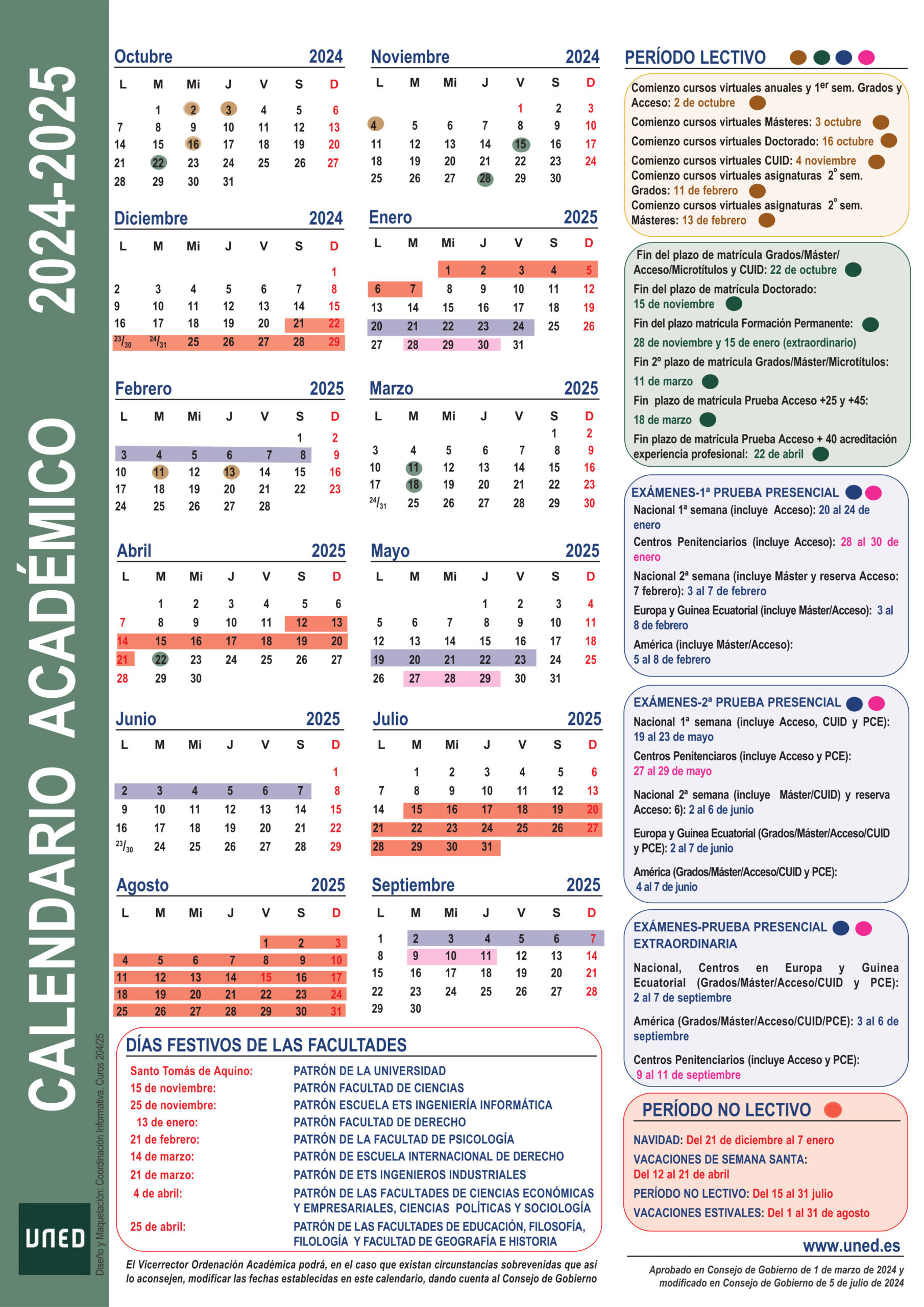 Calendario Académico - Uned Motril | Calendario Examenes Uned 2025