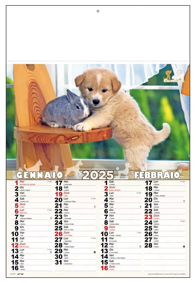 Calendario Cani E Gatti 2025 - Calendariaziendali | Calendario Con Foto 2025