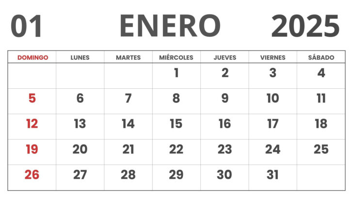 Calendario Enero 2025 Argentina