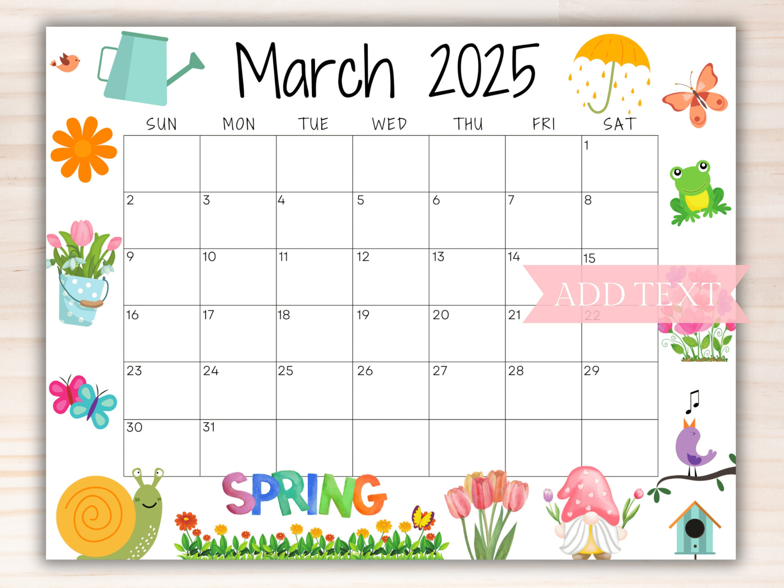 Calendario De Marzo De 2025 Editable, Calendario De Pared | Calendario De Marzo Del 2025