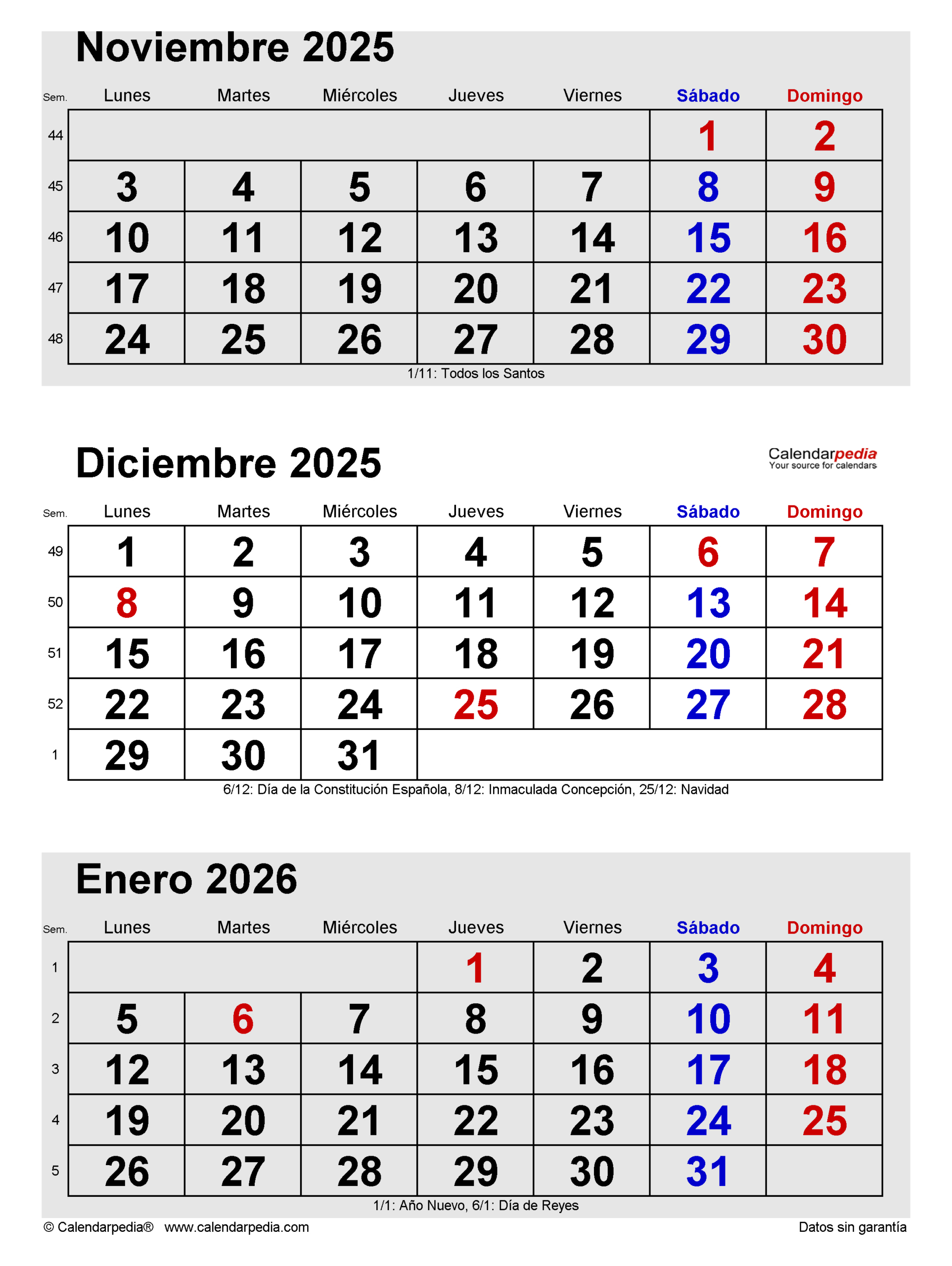 Calendario Diciembre 2025 En Word, Excel Y Pdf - Calendarpedia | Calendario Noviembre Diciembre Enero 2025