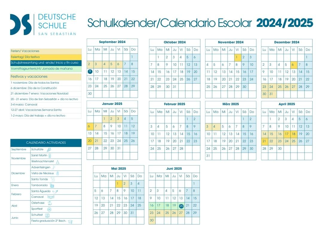 Calendario Escolar 2024-2025 | Calendario Escolar Alemania 2025