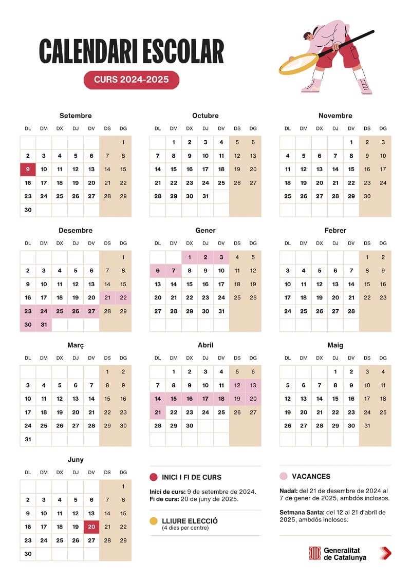 Calendario Escolar 2024/2025 En Barcelona Y Cataluña 🗓️ 🏕️☀️ | Calendari Escolar 2025 Catalunya