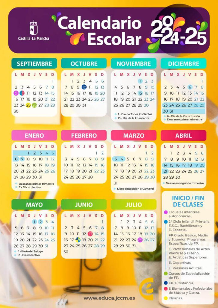 Calendario Castilla-La Mancha 2025