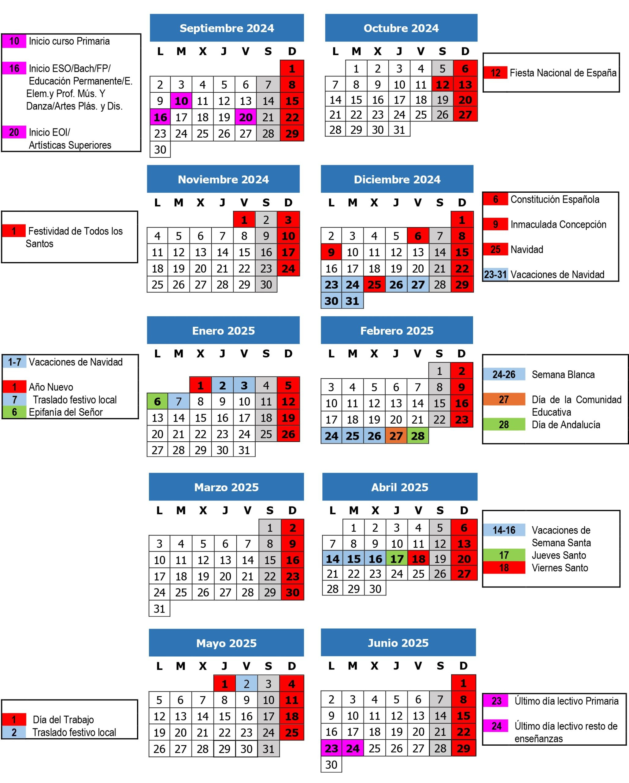 Calendario Escolar 2024-2025 - Noticias Del Centenarionoticias Del | Calendario Escolar Semana Santa 2025