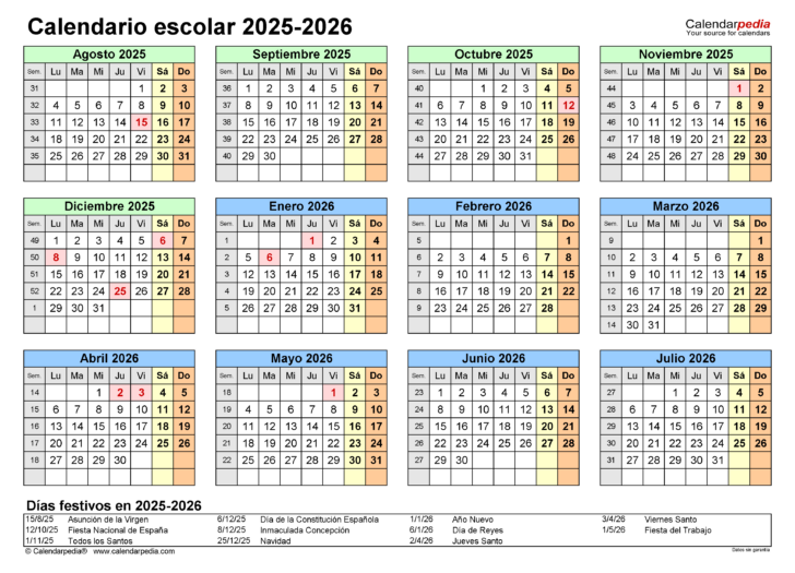 Calendario Escolar 2025 Valencia