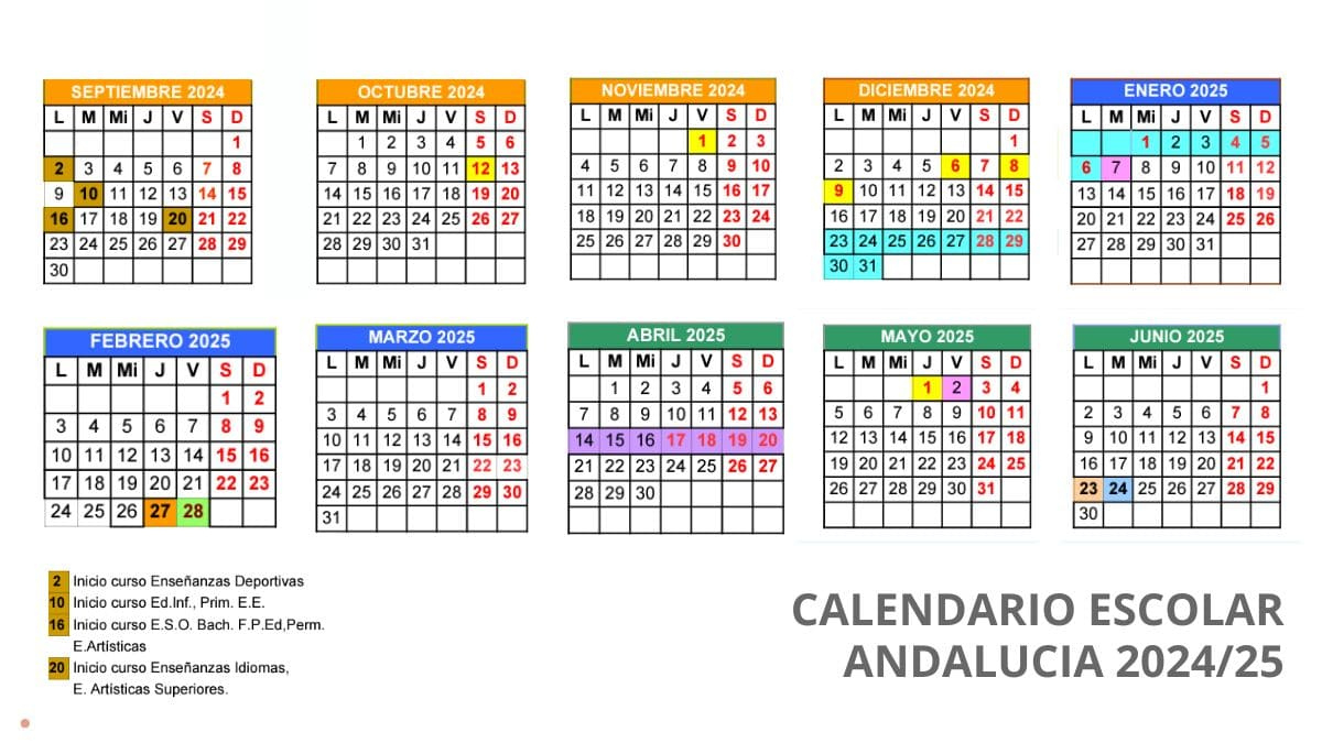 Calendario Escolar De Andalucía 2024-2025: Este Día Empiezan Las | Calendario Escolar 2025 Andalucia
