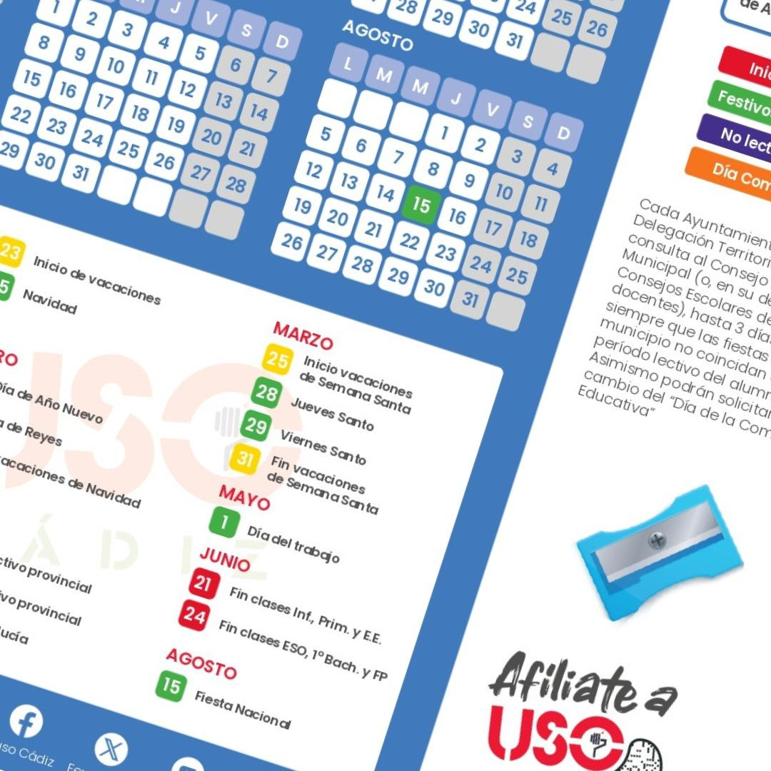 Calendario Escolar De La Provincia De Cádiz Para El Próximo Curso | Calendario Escolar Cadiz 2025