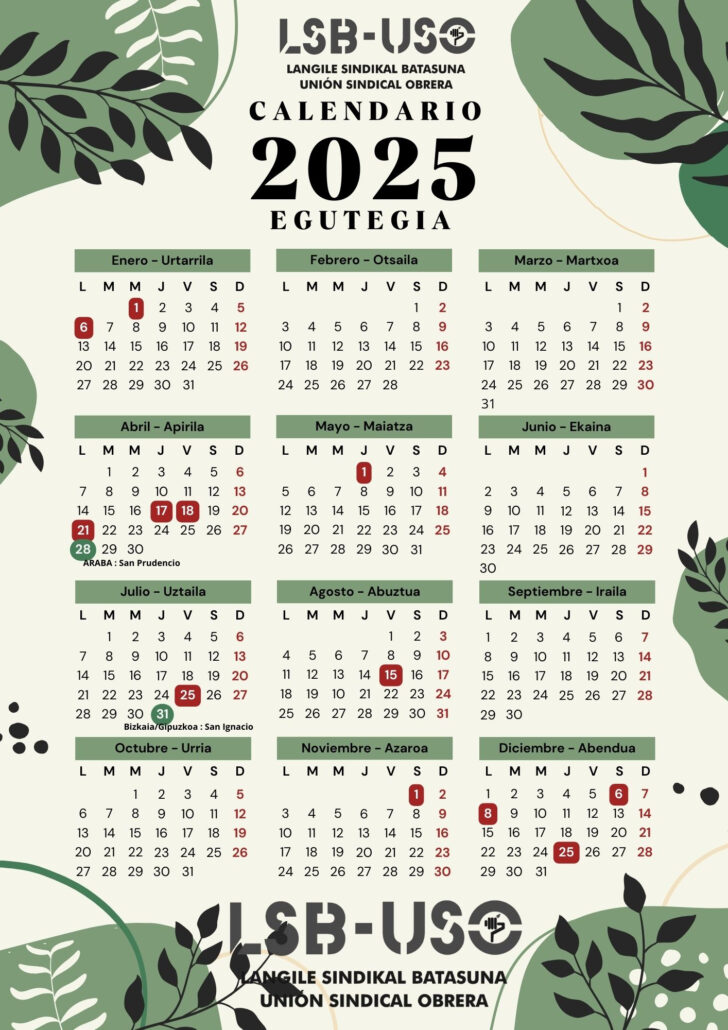 Botha Calendario Laboral 2025
