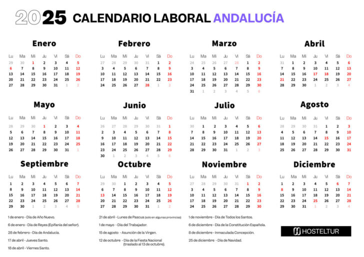 Calendario Festivos Malaga 2025