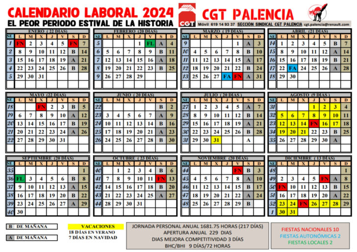 Calendario Laboral Palencia 2025