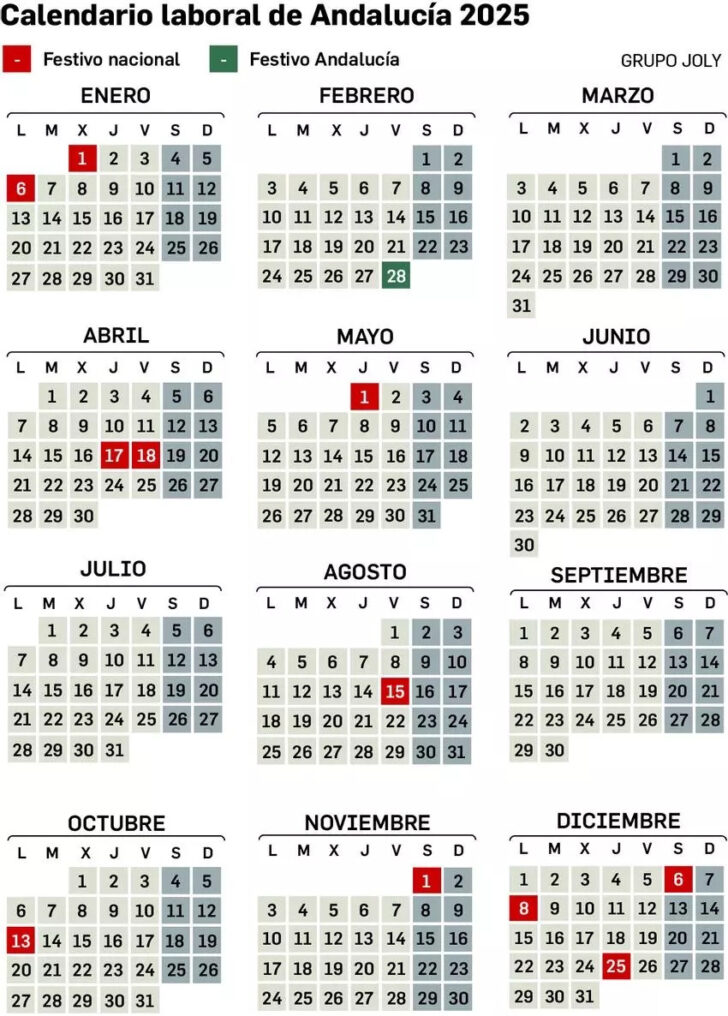 Calendario Laboral 2025 Para Imprimir