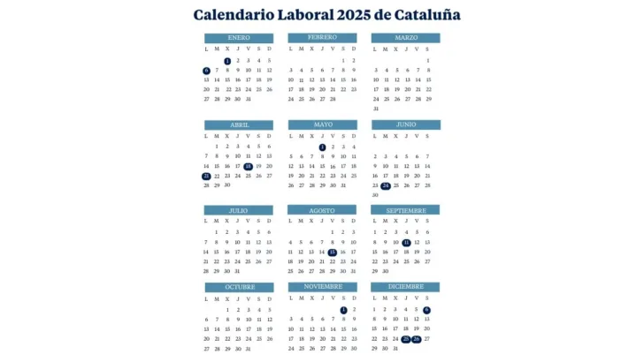 Calendario 2025 Con Festivos Cataluña