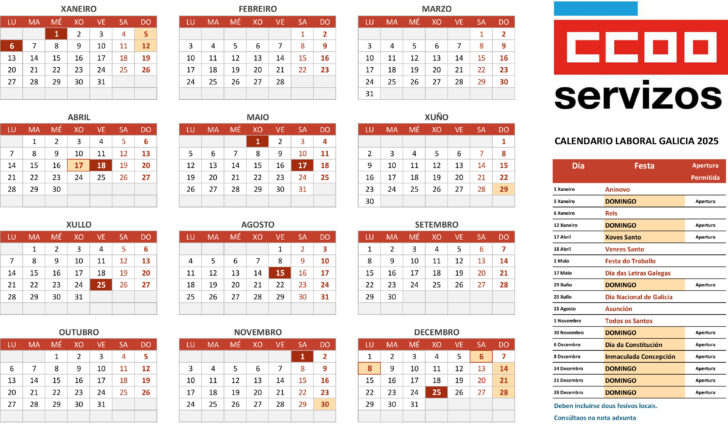 Calendario Laboral Santiago De Compostela 2025