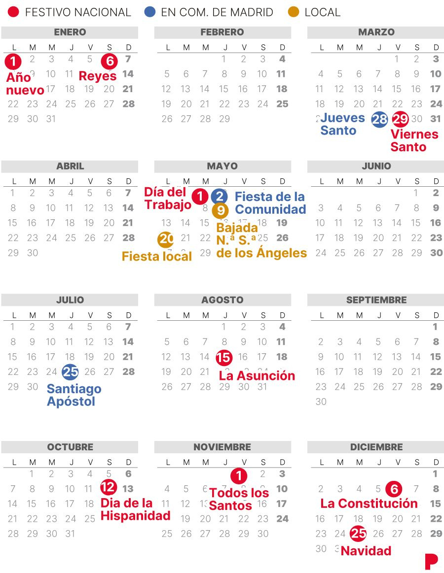 Calendario Laboral De Getafe De 2024 (Con Festivos) | Calendario Laboral Getafe 2025