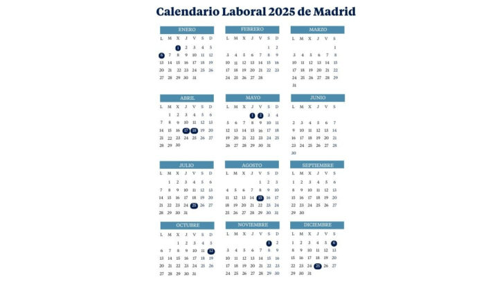Calendario Fiestas Madrid 2025