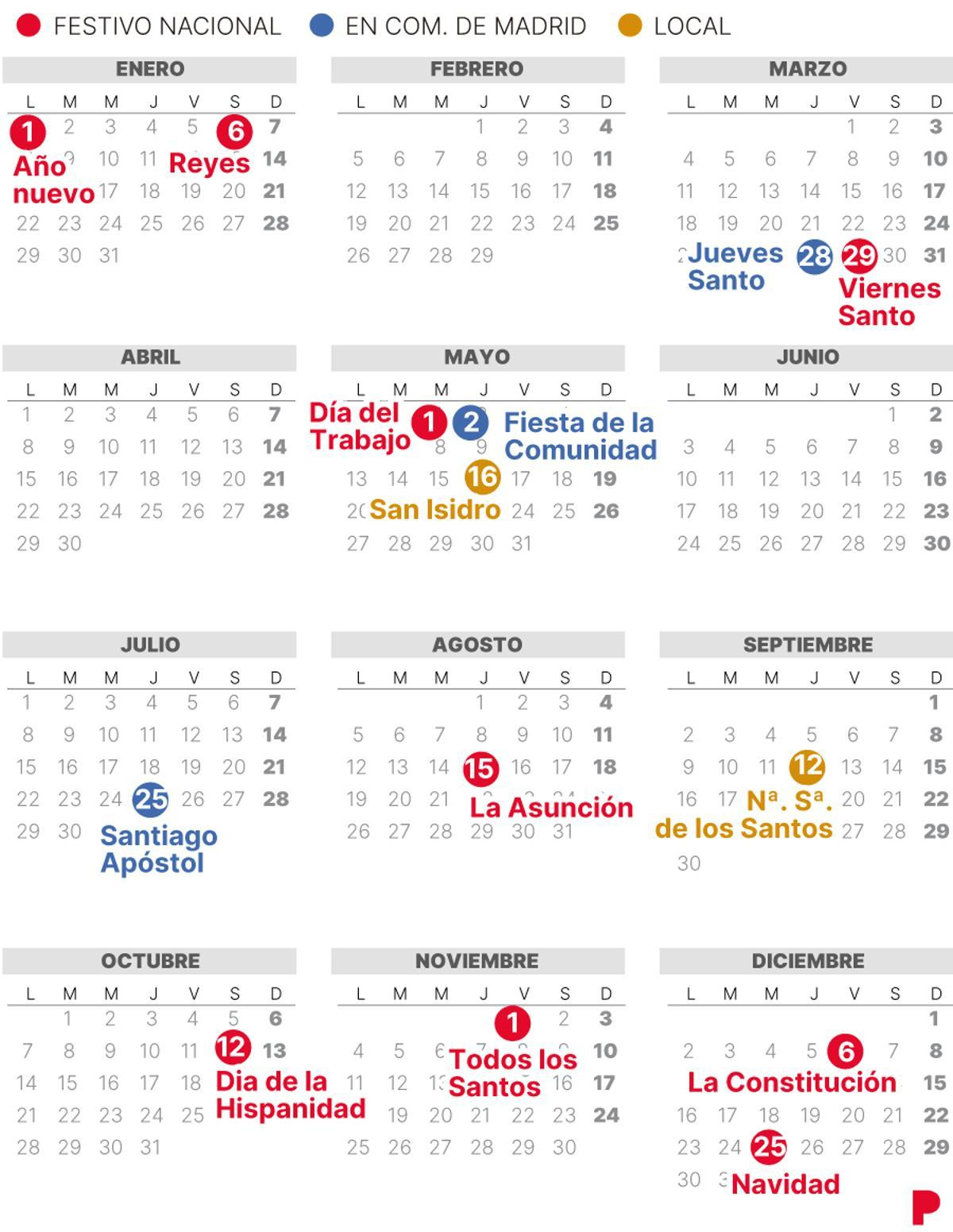 Calendario Laboral De Móstoles De 2024 (Con Festivos) | Calendario Laboral Mostoles 2025