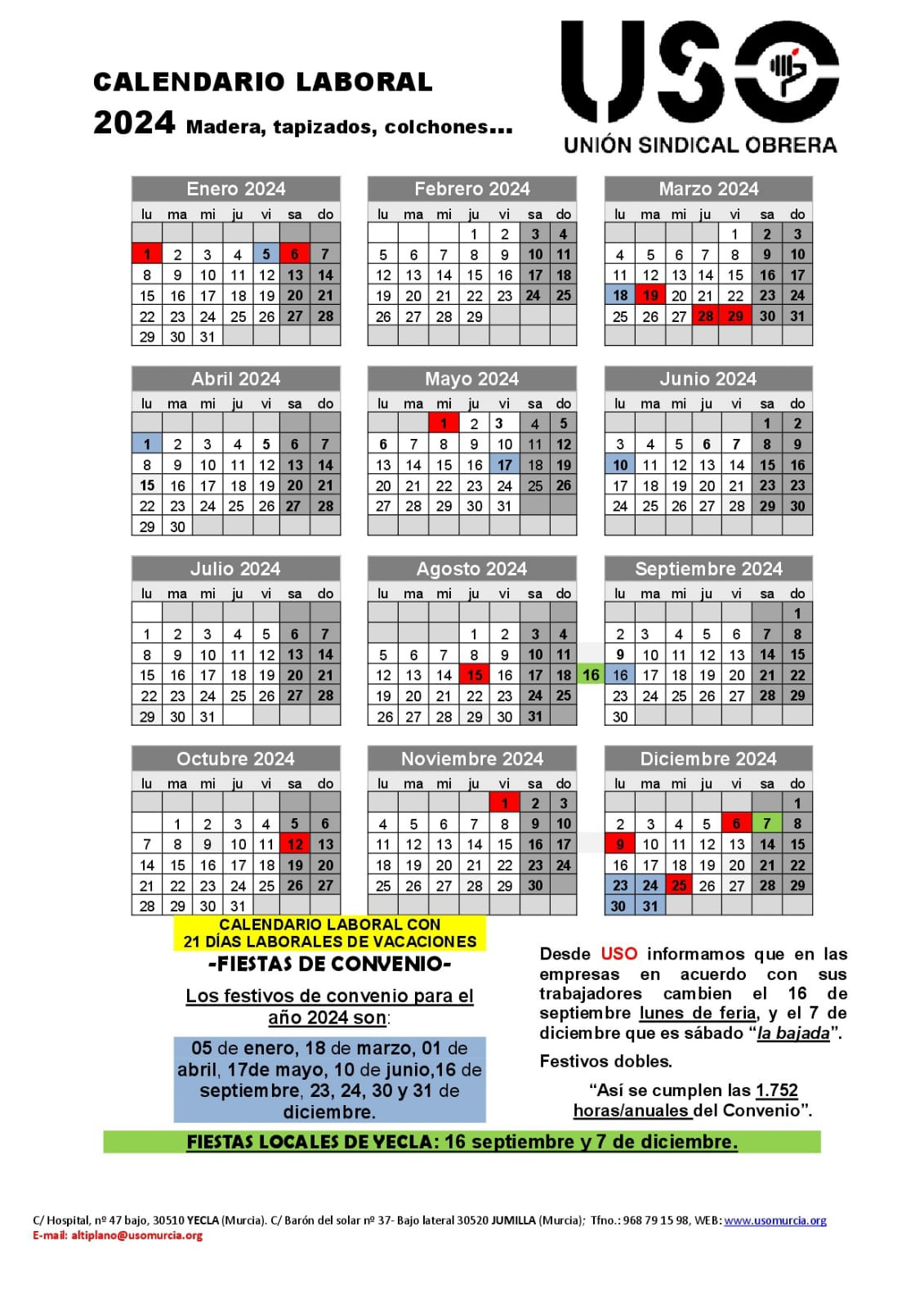Calendario Laboral Del Convenio Colectivo Del Sector Madera | Calendario Laboral Murcia 2025 Borm