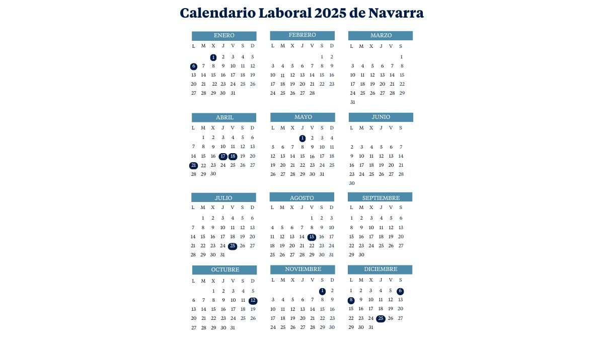 Calendario Laboral En Navarra (2024-2025): Todos Los Festivos | Calendario Laboral Pamplona 2025