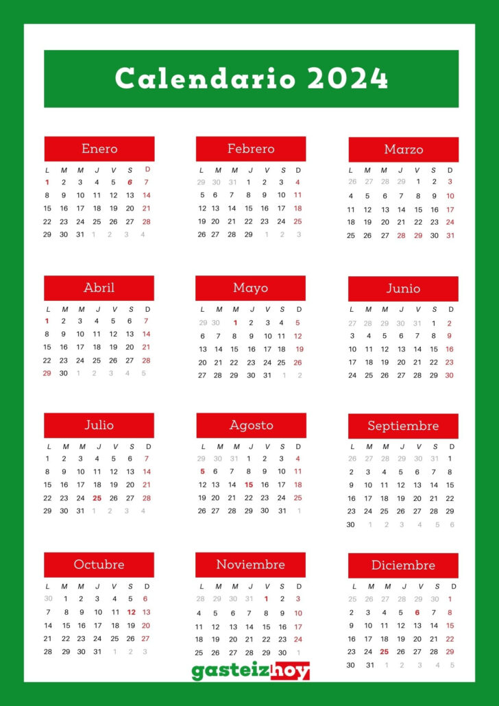Calendario Laboral Álava 2025