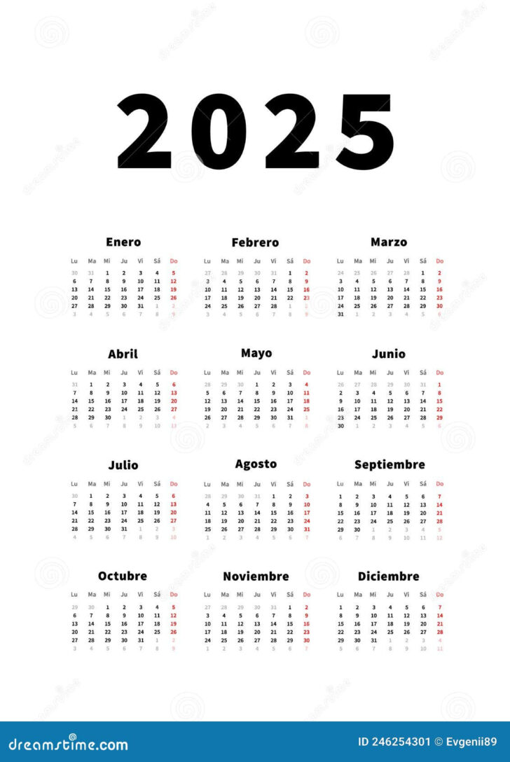 Calendario 2025 En Blanco