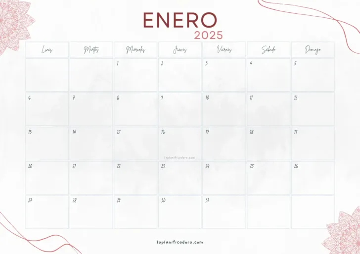 Enero 2025 Calendario Escolar