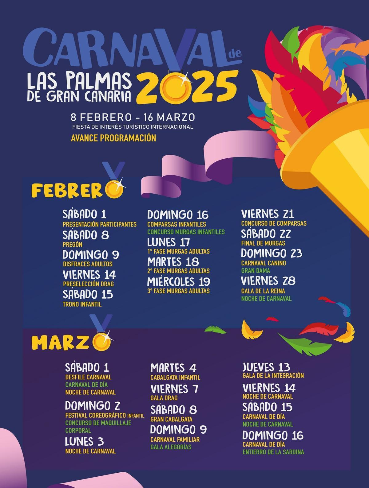 Carnaval Las Palmas De Gran Canaria 2025 | Este Es El Calendario | Calendario Carnaval 2025 Tenerife