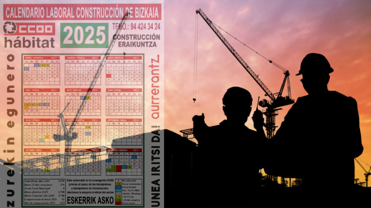 Ccoo Del Hábitat | Calendario Laboral Construcción Bizkaia 2025