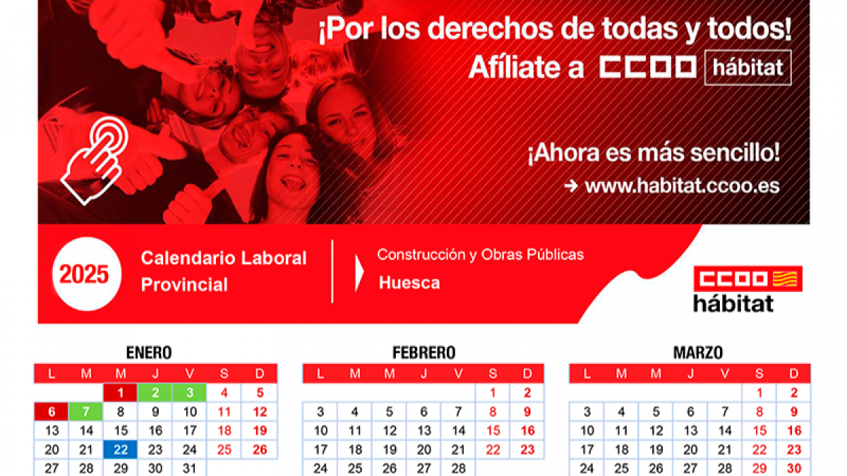 Ccoo Del Hábitat | Calendario Laboral Construcción Madrid 2025