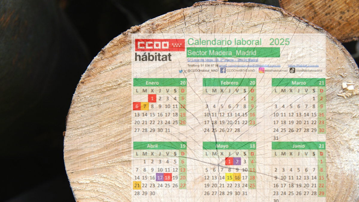 Ccoo Del Hábitat | Calendario Laboral Construcción Madrid 2025