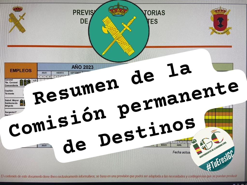 Comisión Permanente De Destinos - Igc Profesional | Calendario Vacantes Guardia Civil 2025