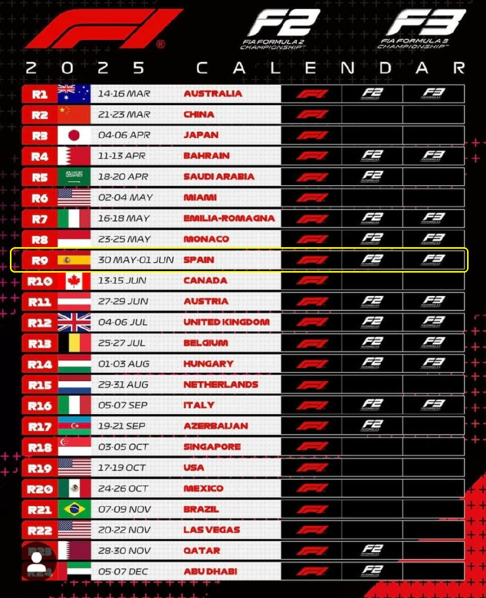 Datum 2025 Formel 1 Gp Spanien - Montmelo Tickets | Offizieller | Moto Gp 2025 Calendario
