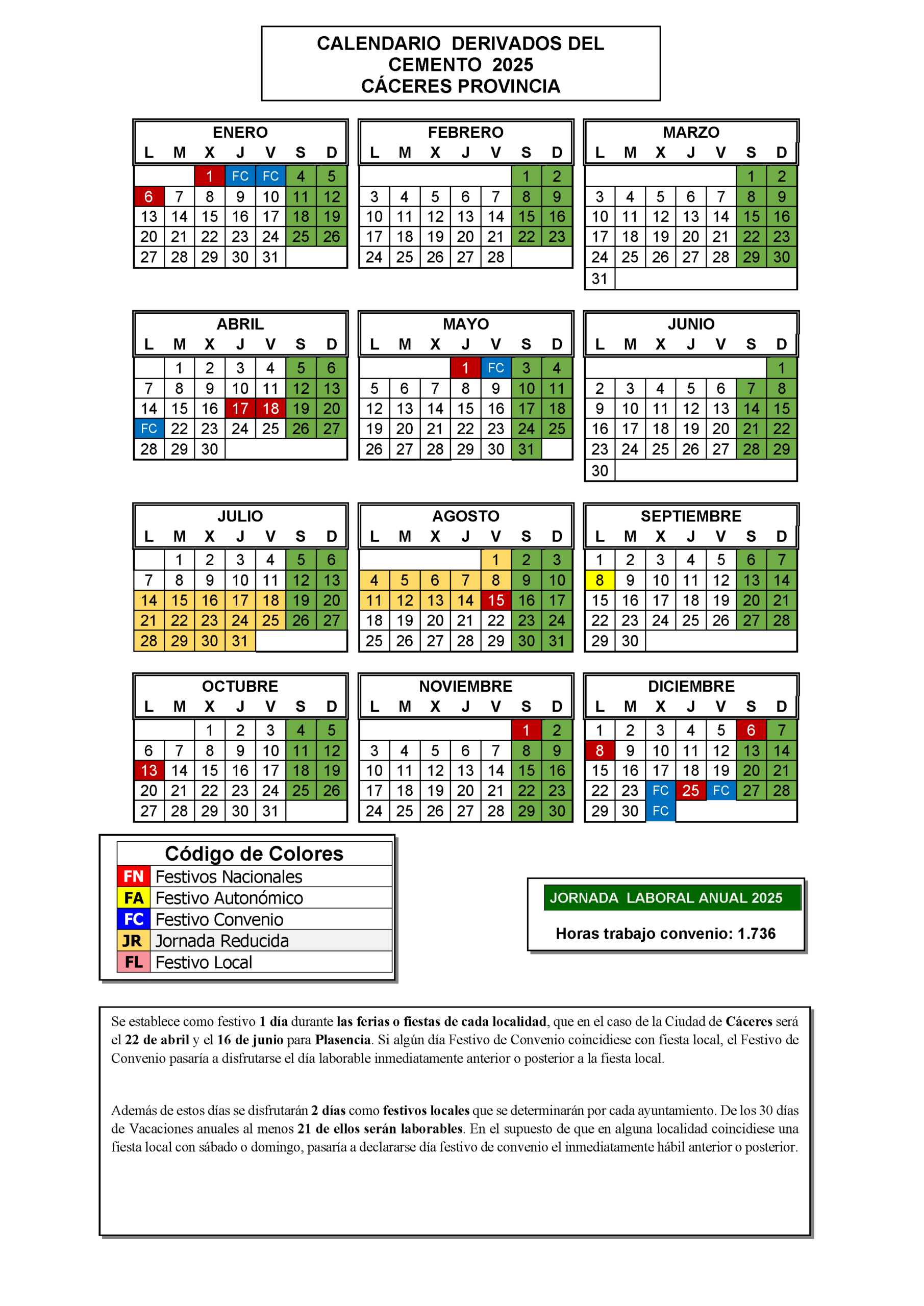Diario Oficial De Extremadura- Formato Html | Calendario Laboral Cáceres 2025