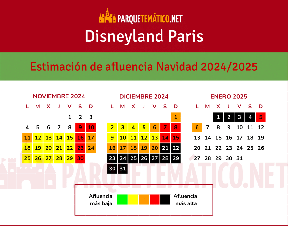 ▷ Navidad 2024 En Disneyland Paris [Guía] - Parquetematico | Calendario Afluencia Disneyland Paris 2025