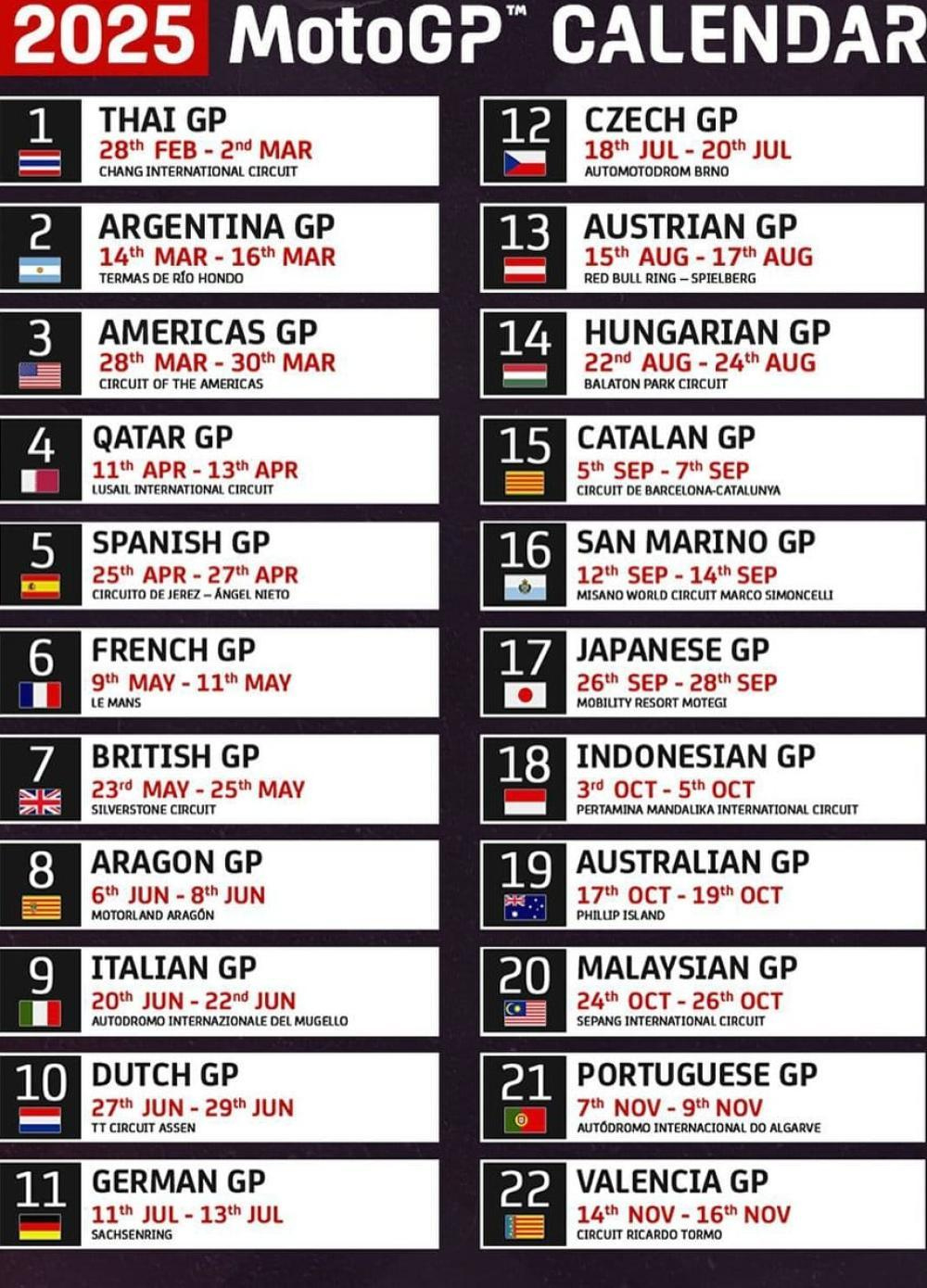 El Motogp Ya Tiene Fecha Confirmada Para 2025 En Las Termas De Río | Calendario De Motogp 2025
