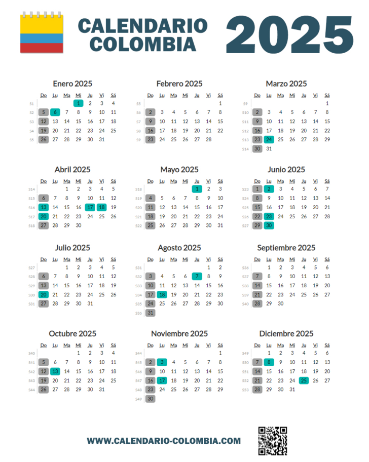 Calendario Enero 2025 Con Festivos Colombia