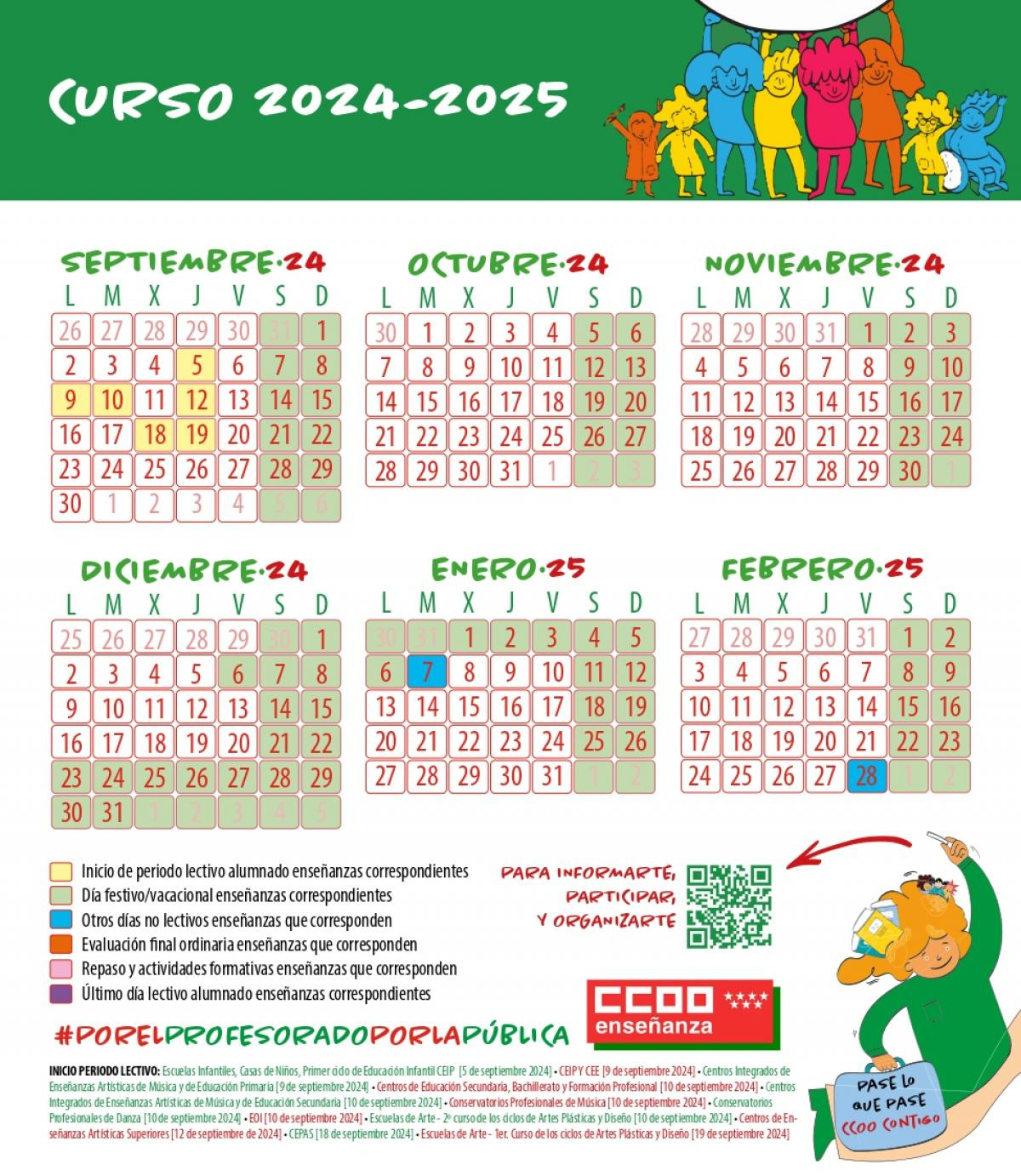 Federación De Enseñanza De Ccoo De Madrid | Calendario Escolar 2025 Madrid