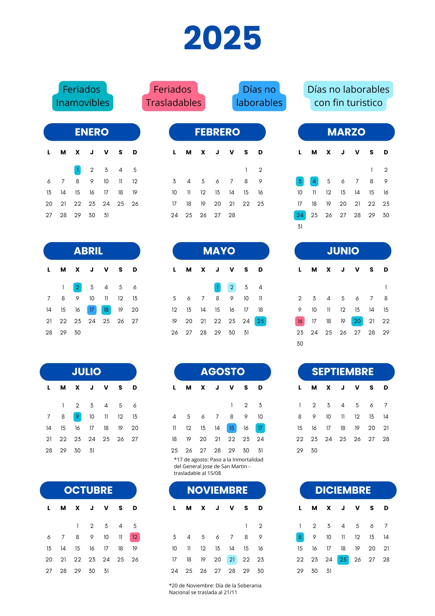 Feriados En Argentina 2025: Fechas Clave Para Tus Escapadas - Ua | Calendario 2025 Argentina Con Feriados
